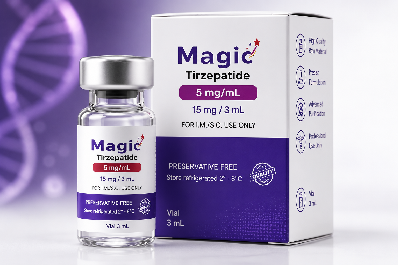MAGIC Tirzepatide 5 mg/mL vial